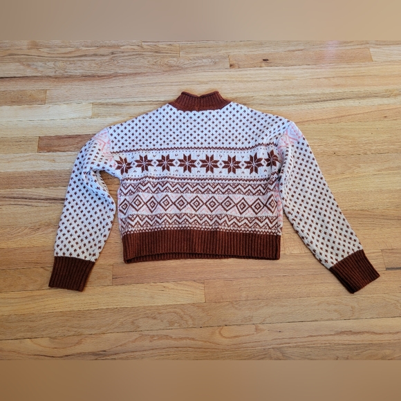 NWOT American Eagle Crop Sweater-  Fair Isle, retro, bohemian, vintage-inspired - Picture 2 of 4